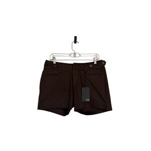 ana A New Approach Brownie Chino Shorts Womens 10P Petite Stretch Buckle NWT